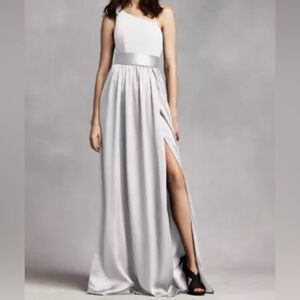 Elegant One Shoulder Dress in Sterling